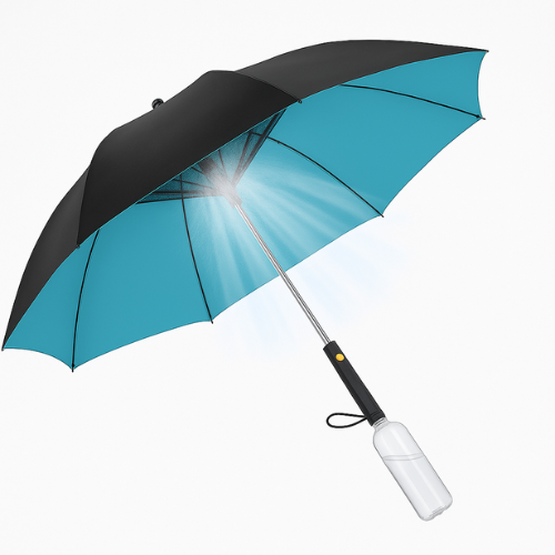 Scandicareswe AirShade Paraply – Fläkt & Mistkyla i Ett