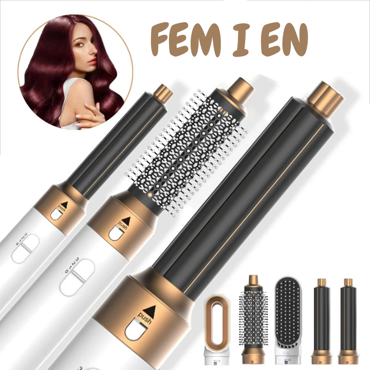 StyloWave™ – 5-i-1 Professionell Varmluftsborste för Volym, Lockar & Slät Finish