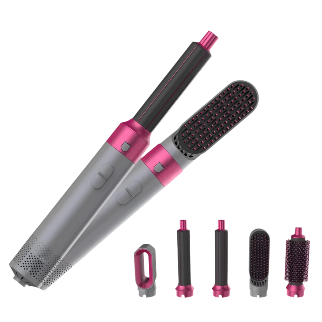StyloWave™ – 5-i-1 Professionell Varmluftsborste för Volym, Lockar & Slät Finish
