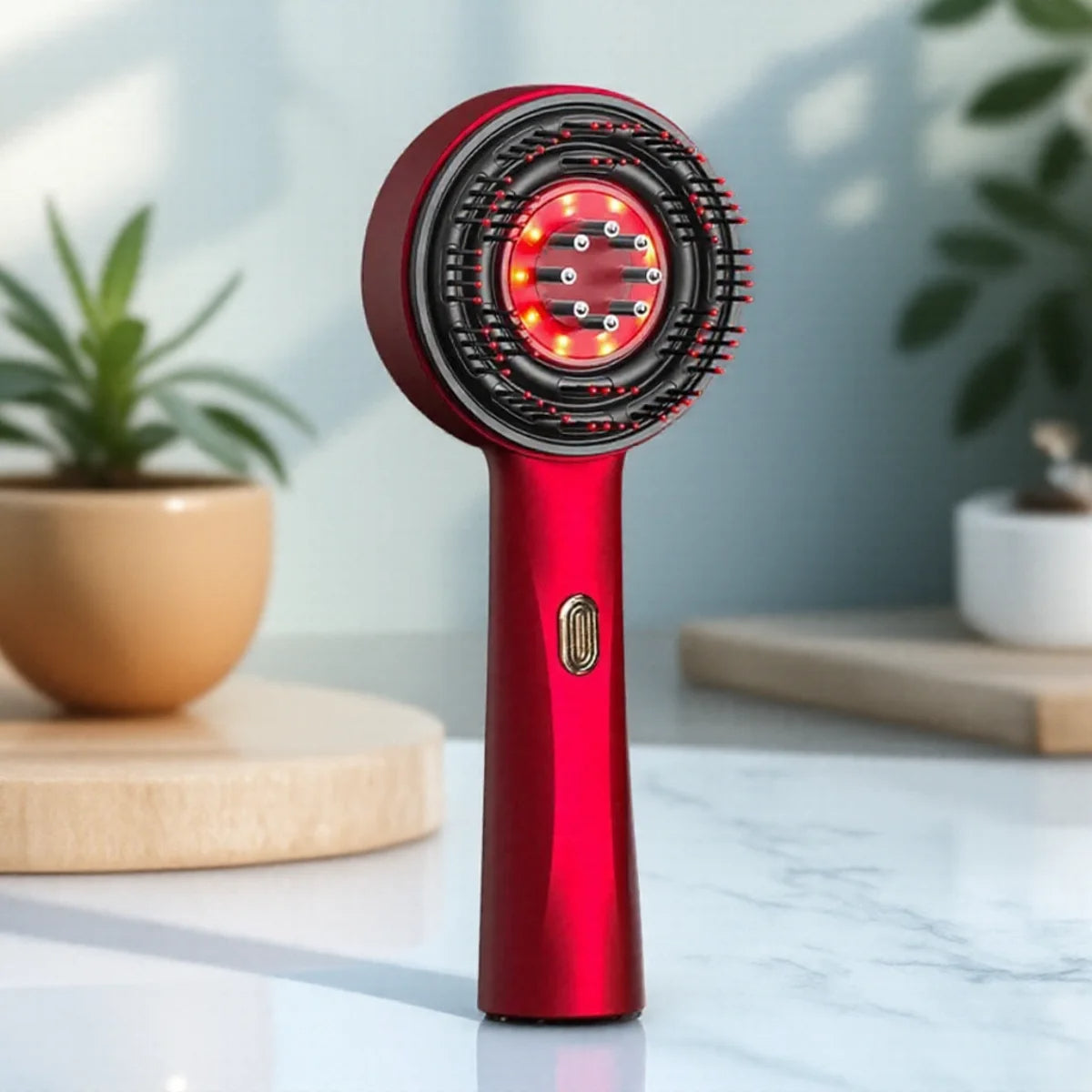 Scandicareswe HairGlow Comb | Elektrisk Massagekam med Rött Ljus